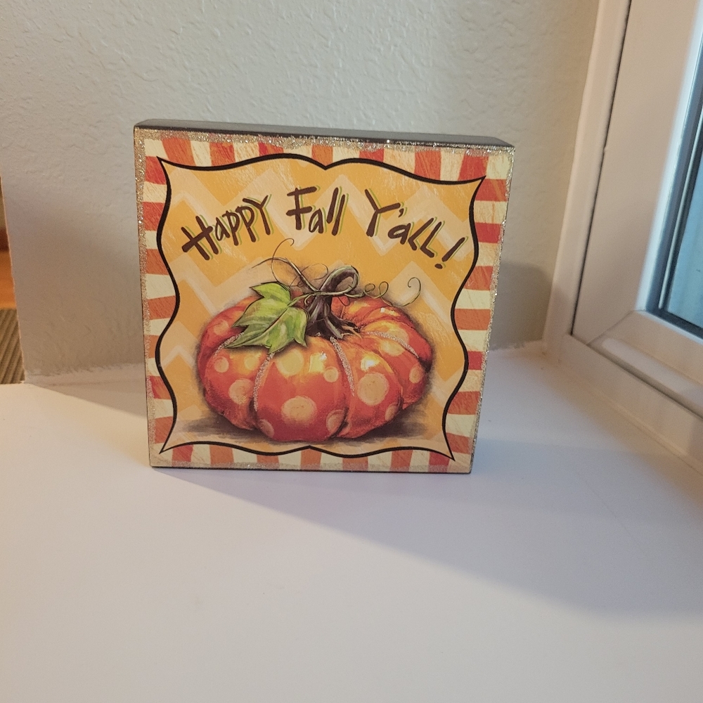 Happy fall y'all wood sign